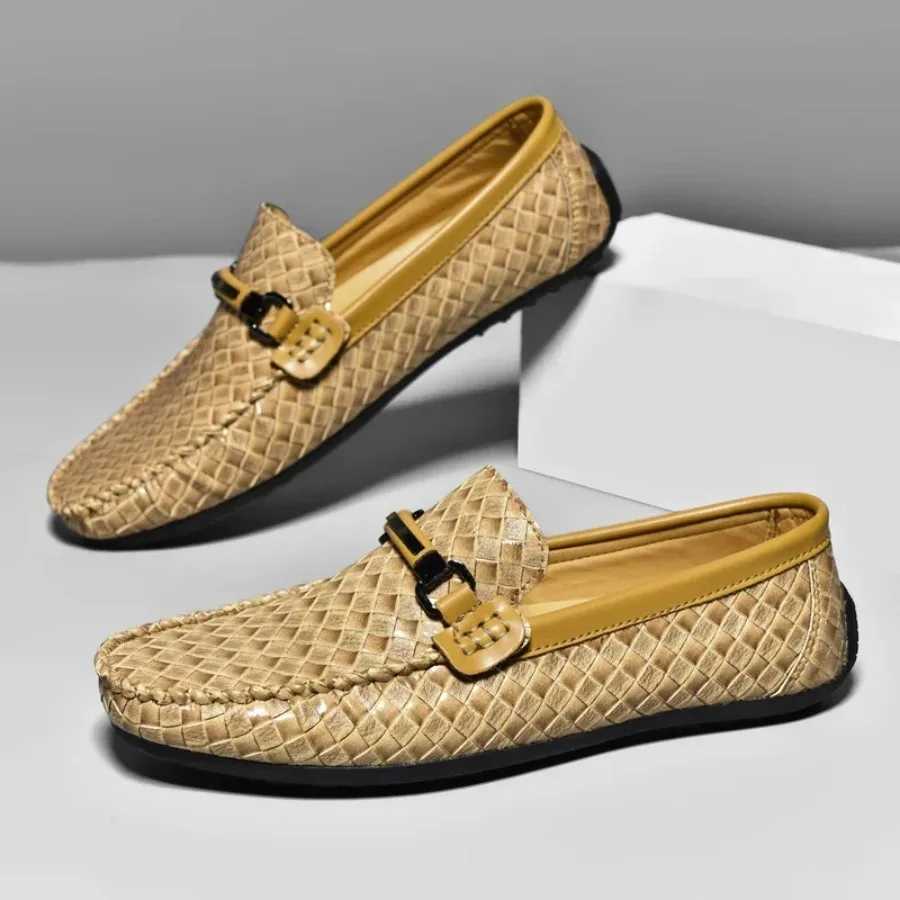 ioni Leather Men Casual Shoes Breathable Slip On Dress Shoes High Quality Loafers Lightweight Driving Shoes Zapatos Hbre Y250707