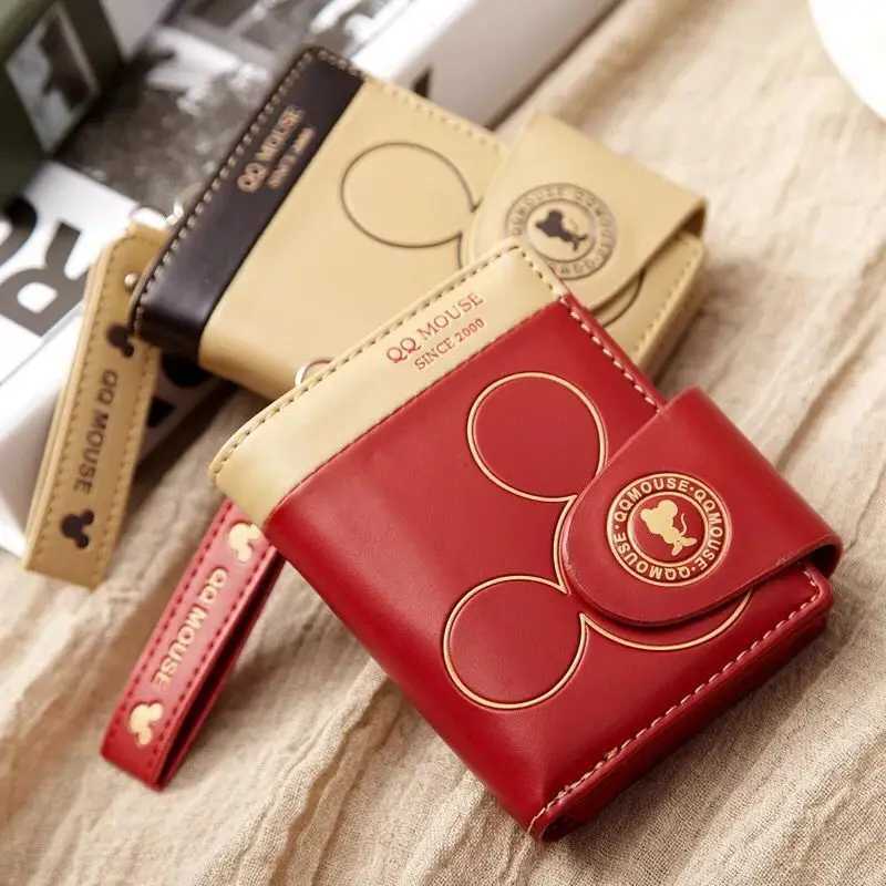 Explosi-style wens short wallet Korean PU leather cute carto student zipper handbag mti-card folding daily pocket walle Y250707