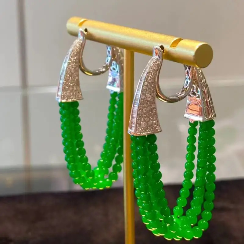 ZOCA Natural Gemstone Beads tiki 2025 trend Earrings earrings beads 925 sterling silver in earrings Ear cuffs 250701