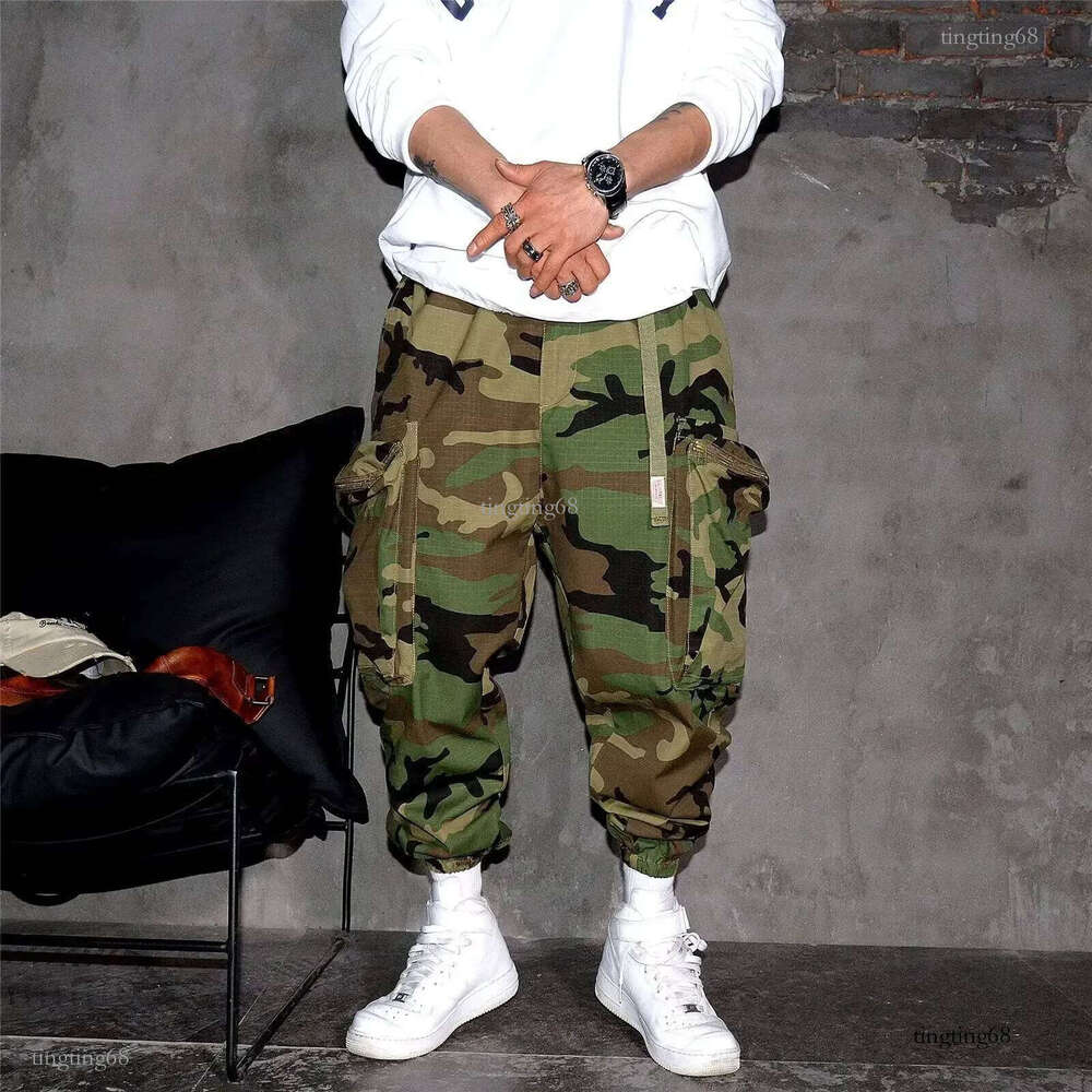 Camouflage Cargo Pants For Men Spring Autumn Style Casual Tightened Nine-point Mens Trendy Harem Pants Cross-border 240806