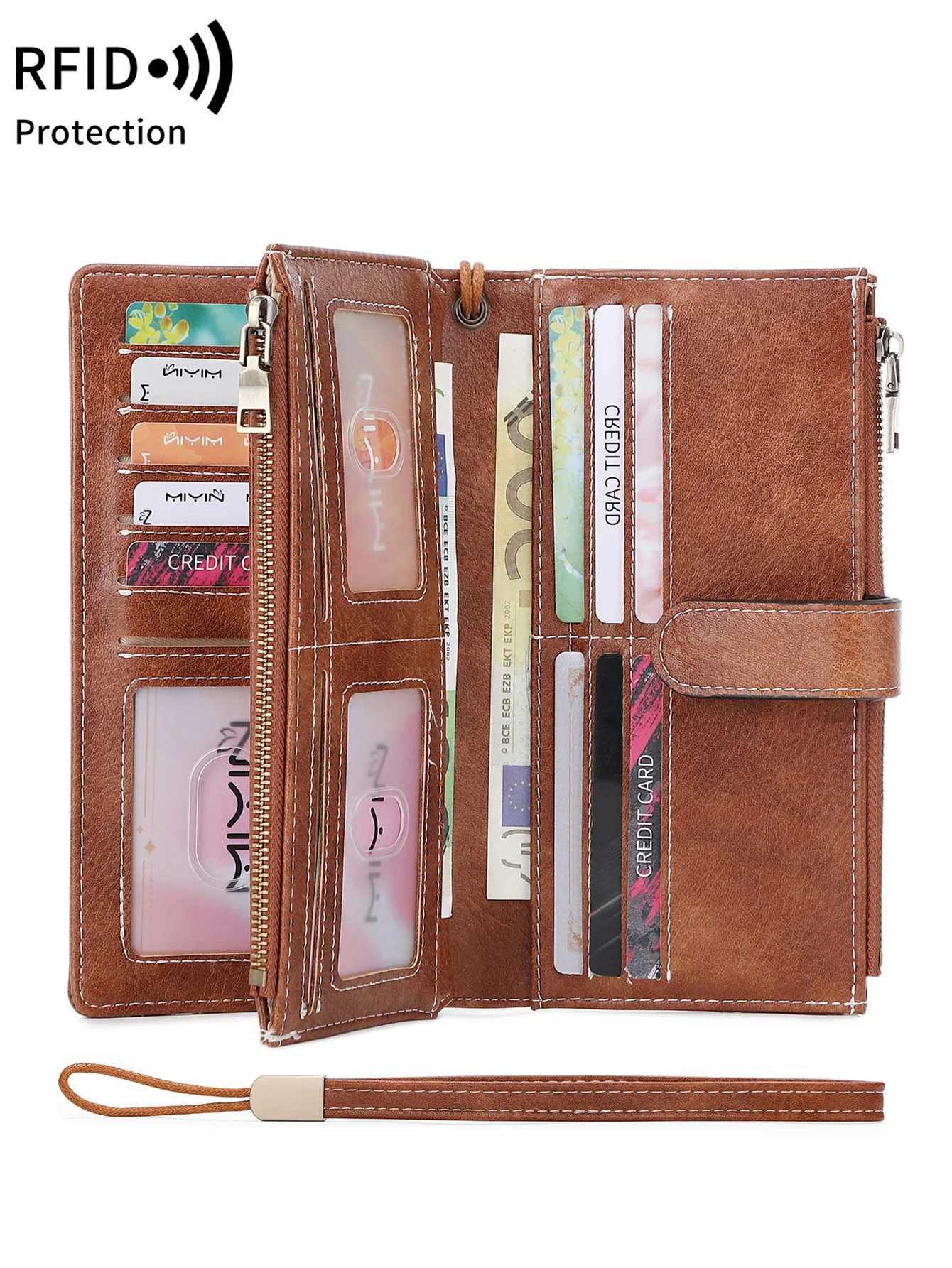 Business Wens Lg Wallet PU Leather Triple Fold Large Capacity Mti Card Slot Handbag Slot tra Thin Zipper Wallet Y250707