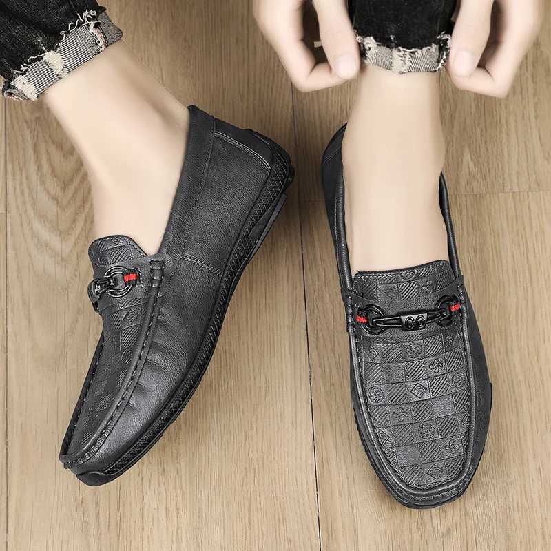 Fion Leather Men Casual Shoes Slip on Formal Loafers Luxury Brand Cfortable Men Italian Soft M Driving Shoes Y250707