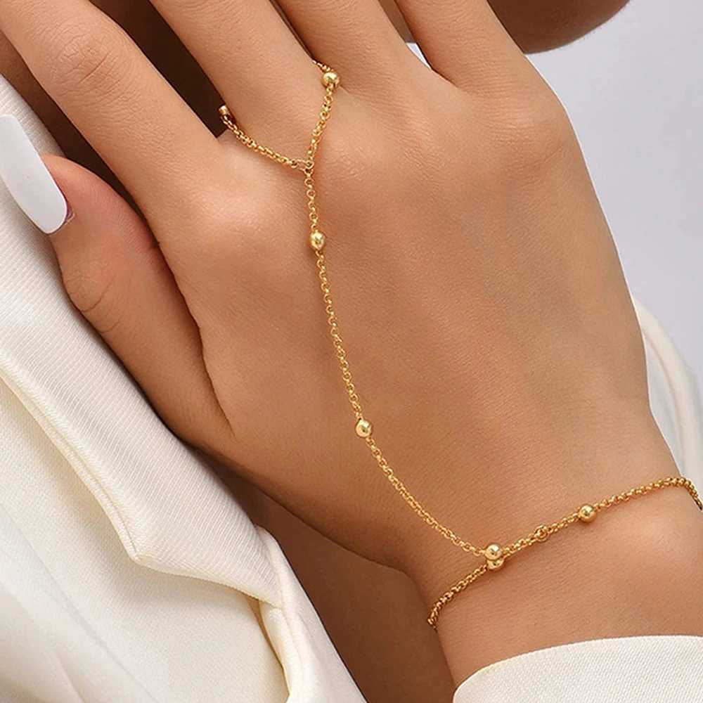 Stainless Steel Bracelets Personality Design Beaded Finger Chain Minimalist Bracelet for Women Jewelry Best Friend Gifts New XJ250707