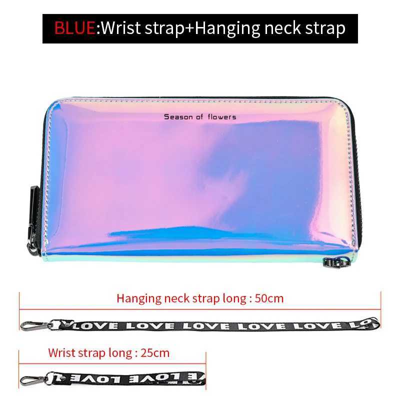 Fiable laser colored wens short wallet PU leather large capacity mti card slot ID card holder lg wallet coin purse Y250707