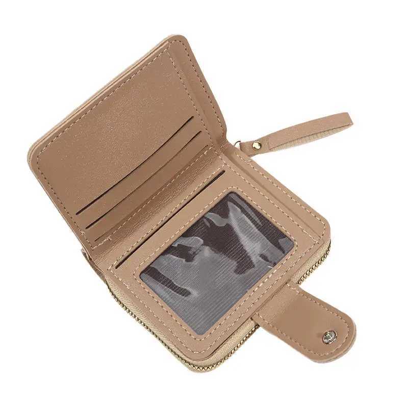 Short Wallet For Wen 2025 Fi Simple New Large Capacity Versatile Color Cluh Zipper Buckle Coin Purse Women Bag Y250707