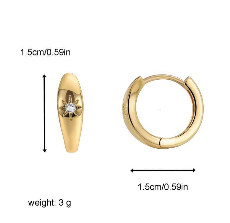 DHCollections Fashionable and Exquisite Copper Earrings for Women, Light Minimalist Style with Zircon Inlay