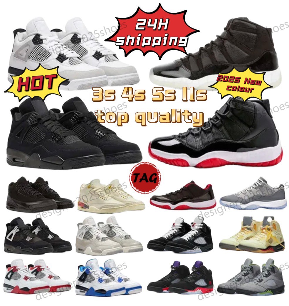 Designer Shoes 3s 4s 5s 11s Basketball Shoes 4 Men Women Designer Running Shoes Black metallic White Cement Reima gined Blue Flu Game Union Outdoor Men Sports Sneakers