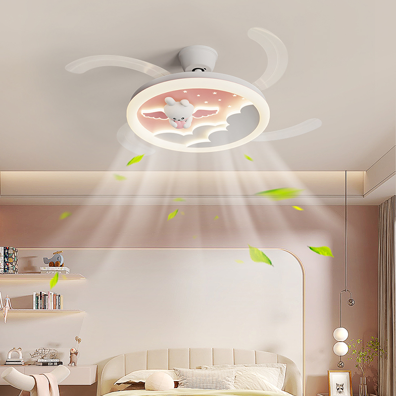 Energy-Efficient LED Ceiling Fan & Lamp Combination for Home Lighting Invisible leafless Cloud design