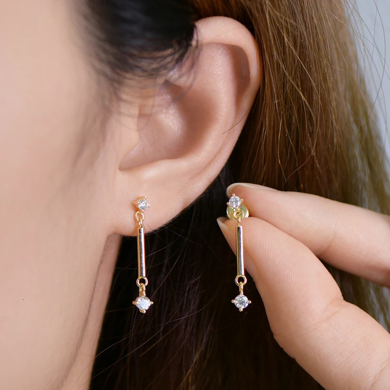 OXTAO Certified Long Chain Tassel Earrings for Women Real 925 Silver D Color Sparkling Drop Earrings Wedding Jewelry 250701