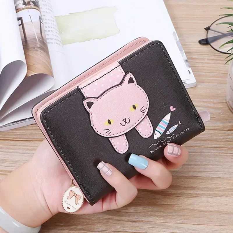 Wen Cute Wallet Small Zipper Girl Wallet Brand Design PU Leather Wen Coin Purse Fem Card Holder Wallet Y250707