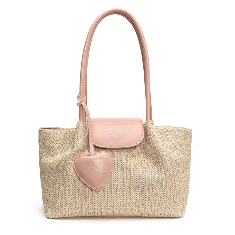 Free shipping designer 2025 New Commuter Large Capacity Straw Bag for Women Versatile Shoulder Bag Color-Block Handbag Woven Tote Bag