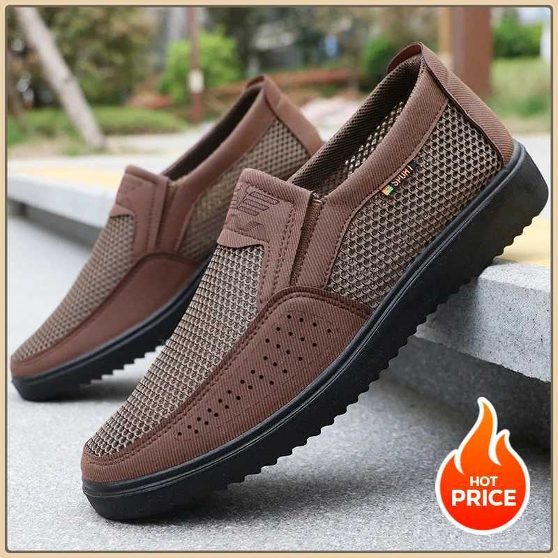 Lightweight low-top walking sneakers for outdoor fishing park and sports Rubber sole Breathable loafers for men Y250707