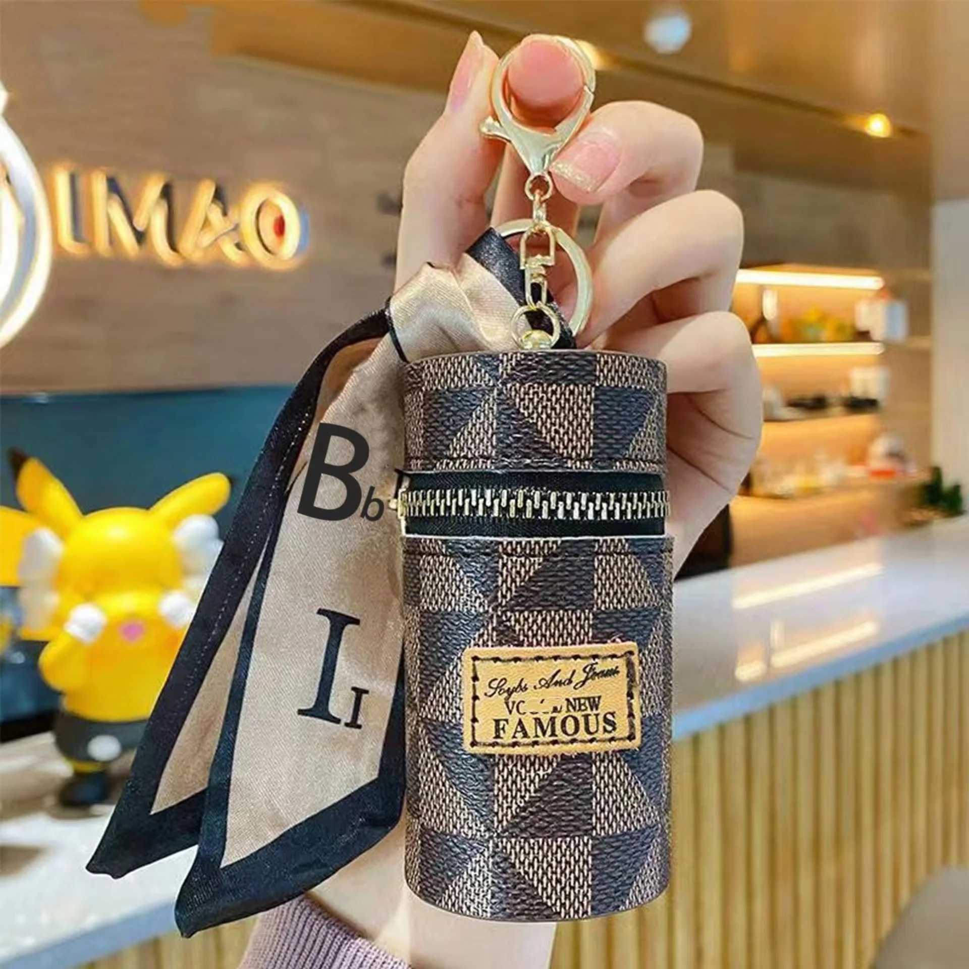 Mini Coin Purse Classic Pouch With Scarf Decor Zipper Portable Multifunctional Lipstick Bag Vintage Flower Leather Y250707