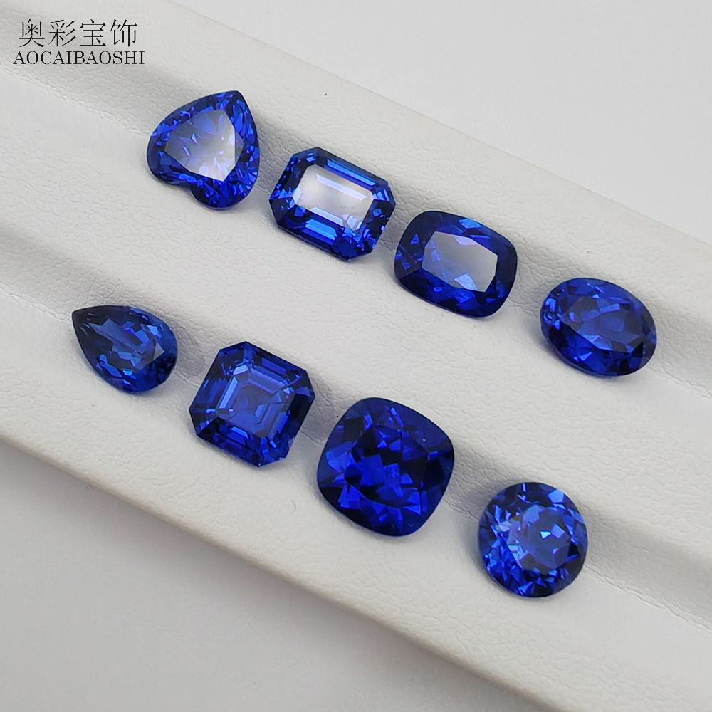 Aocai Gemstone Laboratory Synthetic Regenerated Royal Blue Multi-Shape Lift Method Cultivated Gemstone Loose Stone 231221