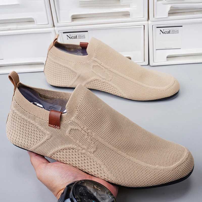 YRZL Lightweight Breathable Loafers Men Thin Bott Summer Anti-Slip Mesh Casual Shoes Cfortable Driving Walking Off Mens Y250707
