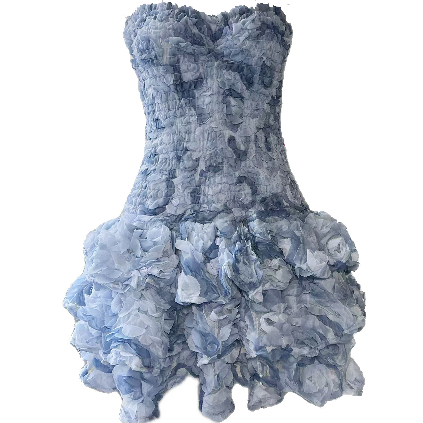 Summer Sexy Short Dress with 3D Floral Design Slim Fit Fashionable Sleeveless Tube Dress for Women 250707