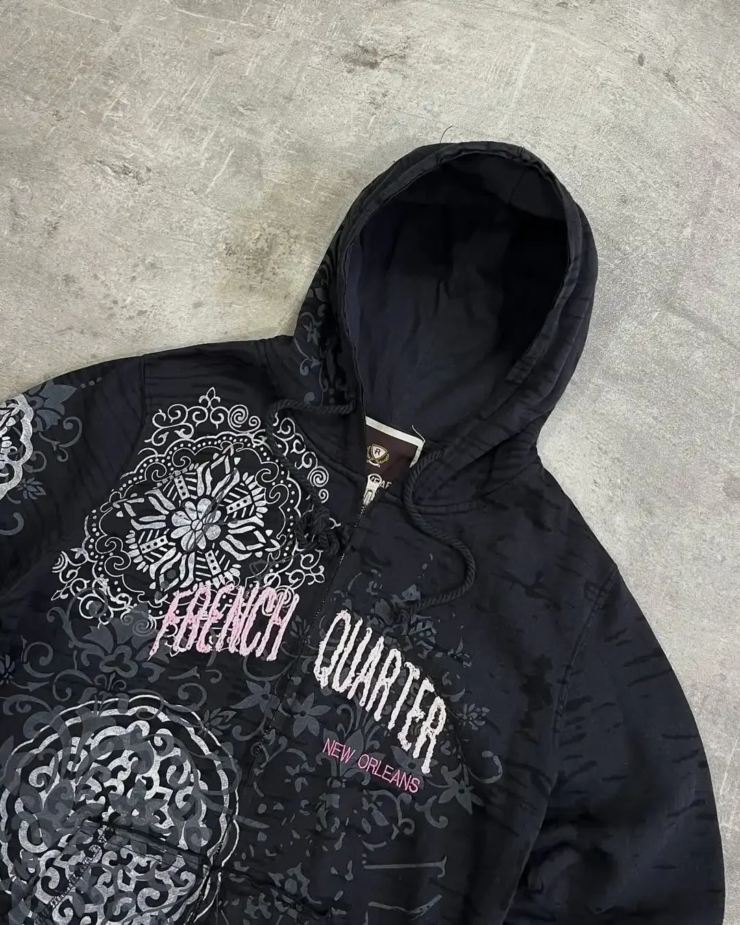American Y2K Harajuku Gothic Classical Pattern Print Black Hoodie Mens Summer Fashion Street Hip Hop Rap Couple Outfit 250707