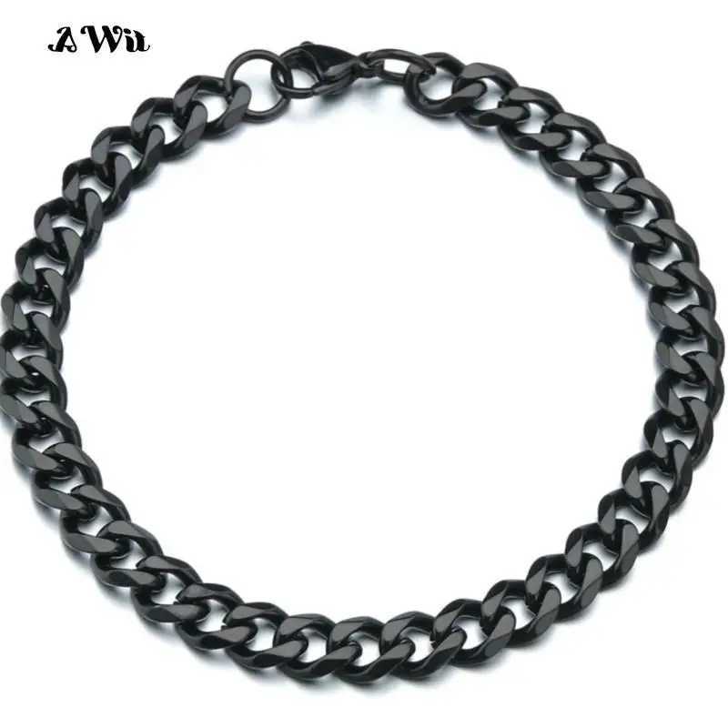 3-11mm Stainless Steel Curb Cuban Link Chain Bracelets for Women Unisex Wrist Jewelry Gifts XJ250707