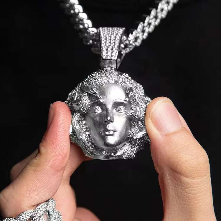 New Design Medusa Pendant 925 Silver VVS Moissanite Hip Hop Pendant for Necklace Jewelry