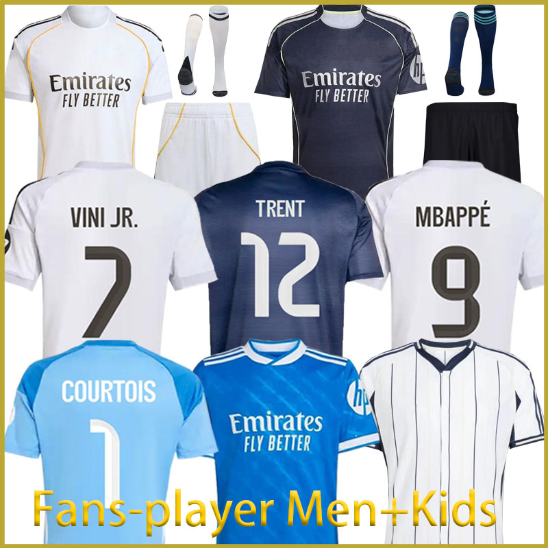 25 26 Real MBAPPE soccer jerseys MAdriDs BELLINGHAM 2025 26 VINI JR RODRYGO VALVERDE Alexander Arnold Arda Guler Mens kids kit home away 3rd football shir