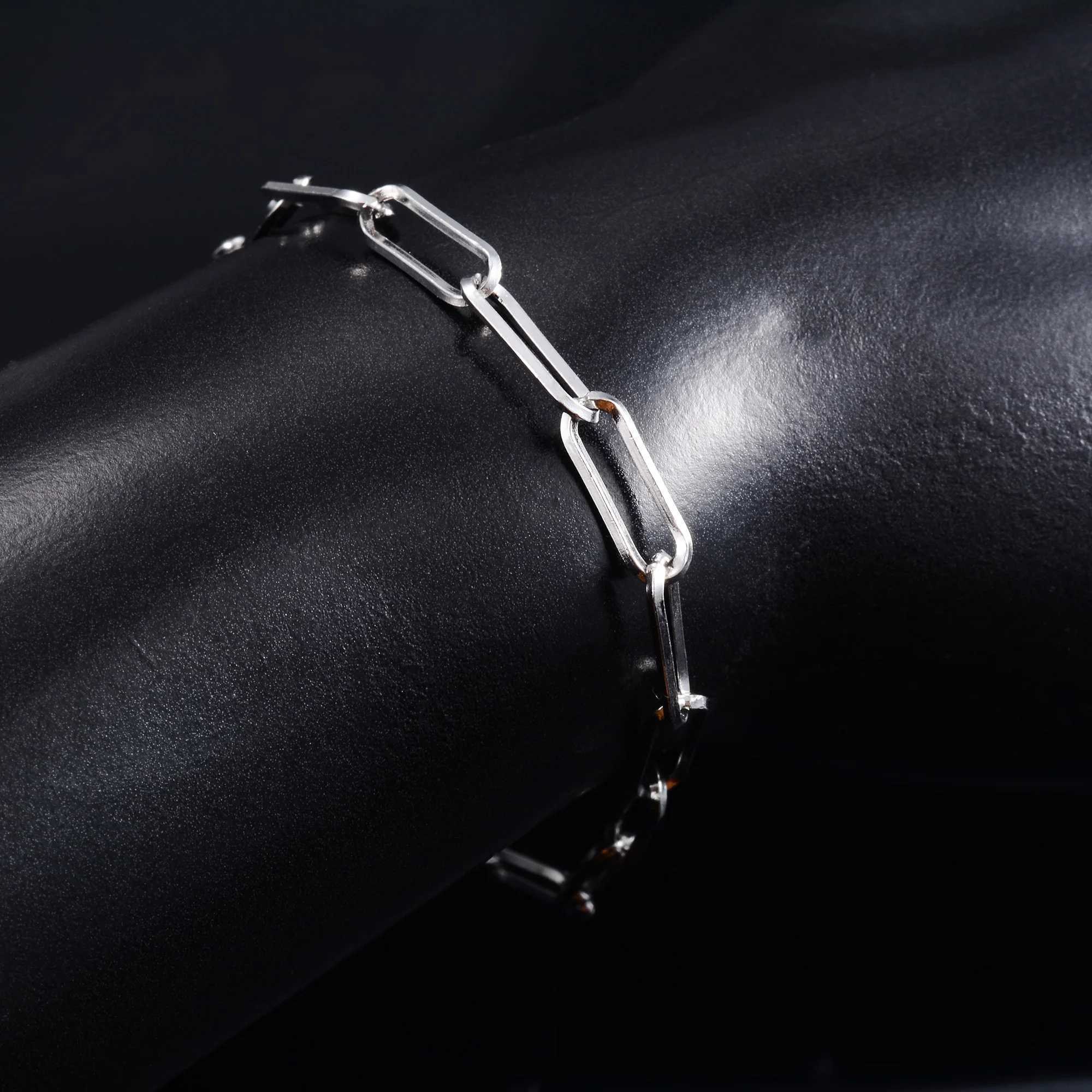 Women Bracelet Stainless Steel Paperclip Link Chain for Hand Foot Ladies Bangle Jewelry Making Accessories DIY Girl Ankle Bracelet XJ250707