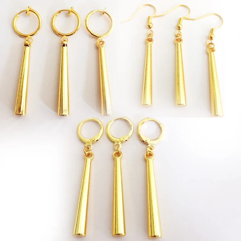 3Pcs/Set Roronoa Zoro Earrings Ear Clips Gold Color Small Geometric Non-Pierced Jewelry Hip Hop Wholesale Pendant Earrings 250701