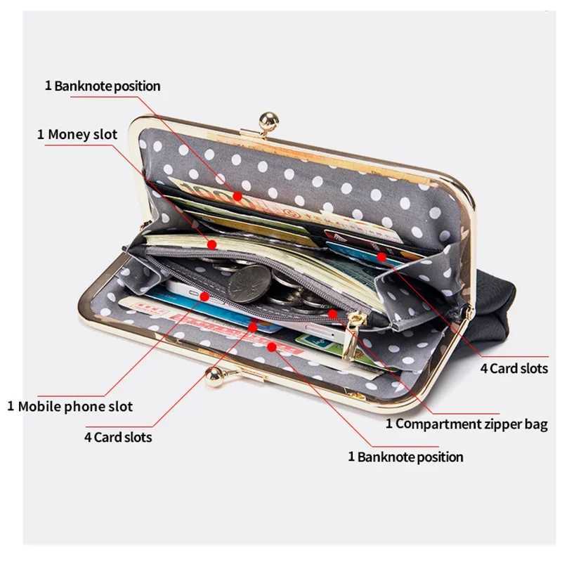 New Genuine Leather LG Clutch Wallet Clip Bags Vintage Coin Purse Card Holder Key Lipstick Storage Phe Pouch Case For Women Y250707