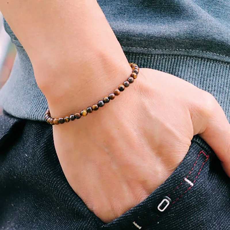4mm Small Stone Bracelet For Women Men High Quality Map Lava Tiger Eye Beaded Bracelet Yoga Charm Bracelet Accessories Jewelry XJ250707
