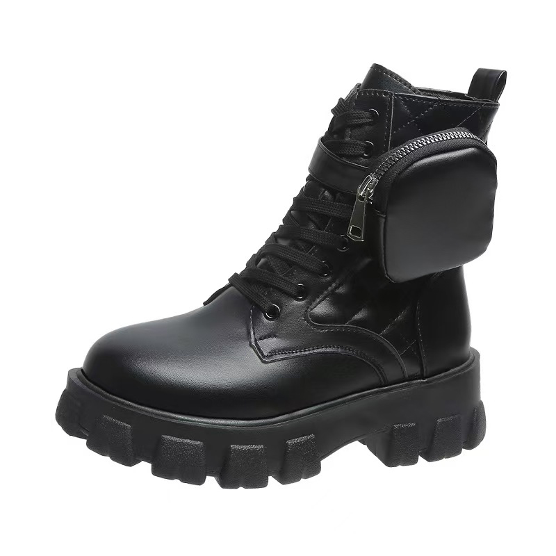 Designer men's and women's casual shoes, black, white, khaki colored boots, outdoor walking boots with waterproof platform, thick sole, heig