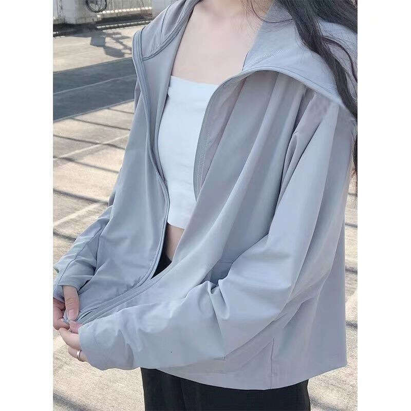 Ice Silk Clothing For Women Breathable Versatile Lightweight Jacket Outdoor Sunshade Loose Cardigan Sun Protection Garment B5