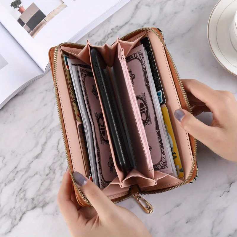 Wens Classic Style Lg Wallet Fiable PU Leather Purse With Mtiple Card Slots Large Capacity Zippered Cluh With Wr Y250707