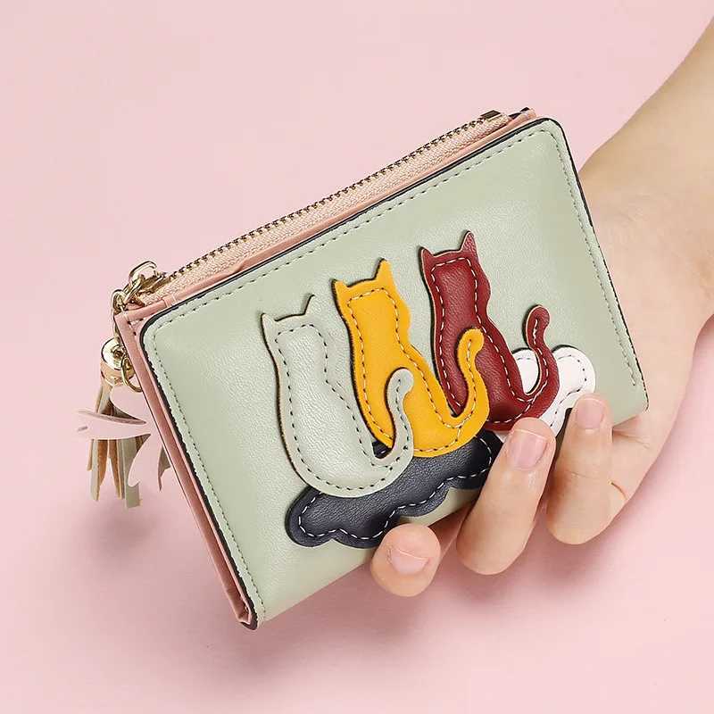 Cute PU Leather Short Wens Wallet Fem Small Zipper Coin Purses Mey Bags for Student Girls Holder Hasp Cluh Y250707