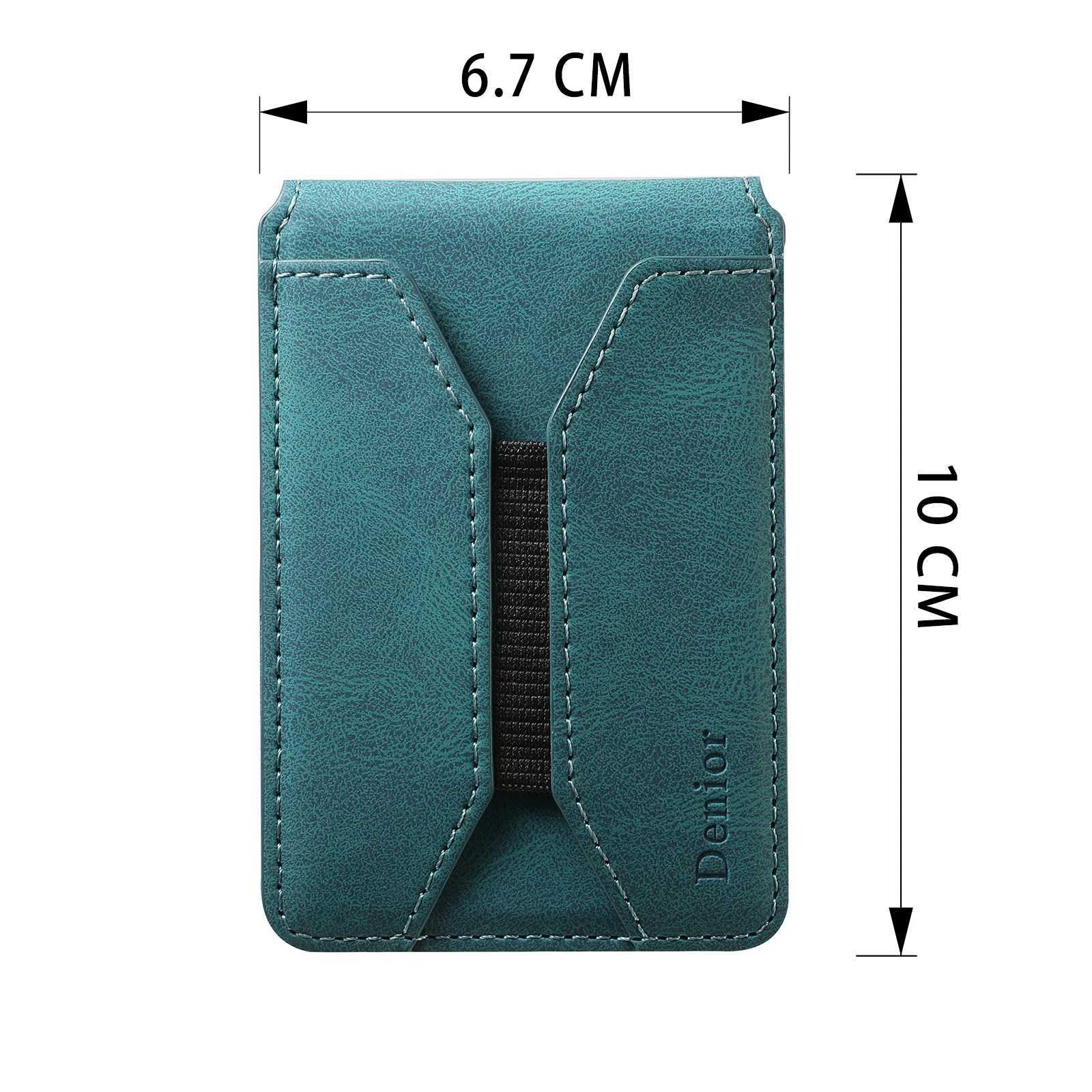 Artificial leather magnetic elastic wallet (4 card slots) with magnetic strap accessories | ID card clip wallet Y250707