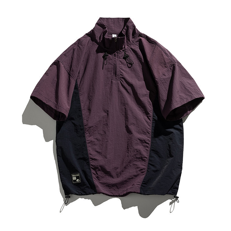 American Style Half-zip Polo Shirt Men Short Sleeve T-shirt Summer Quick-dry Ice Silk Outdoor Lightweight Casual Designer Short Sleeves Functional Shi