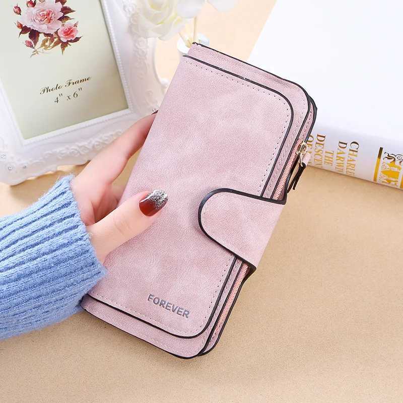 New Buckle Womens Korean Version Wallet Three Fold Fi Womens Bag Mti-card Womens Purse Frosted Two-te Fabric Y250707
