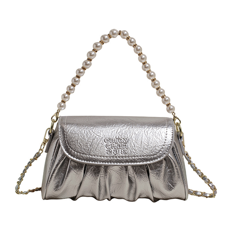 Free shipping designer High-End Niche Pleated Small Bag Women Chain Crossbody Bag 2025 Summer New Fashion Versatile Stylish Shoulder Bag