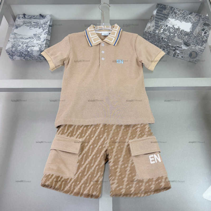 Child Product baby T-shirt set Summer two-piece boys girls tracksuits kids designer clothes POLO shirt and Letter printing shorts A161X05N046
