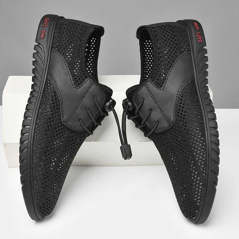 Summer Outdoor Travel Running Casual Shoes Mens Mesh Sports Shoes Fion Mountaineering Breathable Lightweight Anti-Slip Shoes Y250707