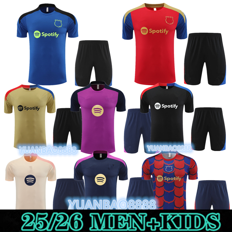 25 26 LAMINE YAMAL Camisetas de football soccer TRACKSUIT kit 24/25 Barcelonaesmen and kids b LEWANDOWSKI F. DE JONG TRAINING SUIT chandal futbol survetement