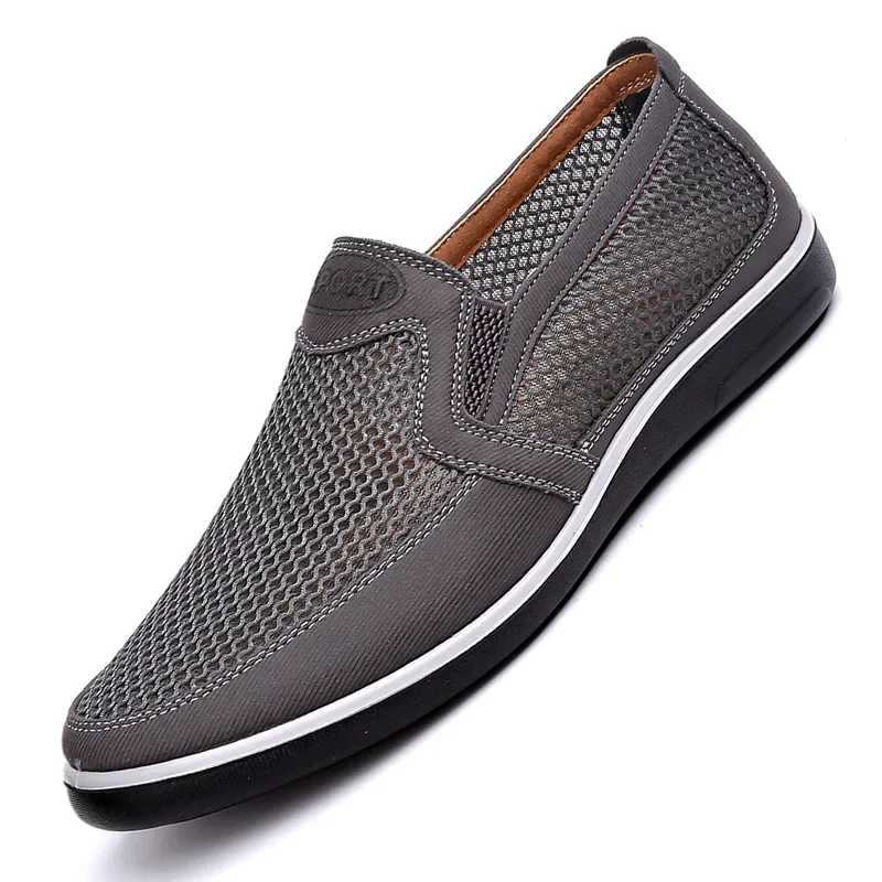 2022 New Summer Mesh Shoes Men Slip-On Flat Shoes Hollow Out Comfortable Father Shoes Men Casual Basic Drilles Y250707