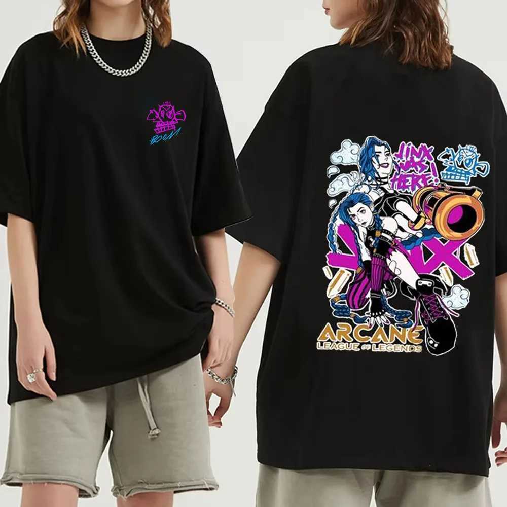 Arcane Jinx Graffiti T-shirt Monkey Game Fans Commemorative T-shirt Men and Women Can Wear Printed Cotton Fashion Short Sleeves XJ250707