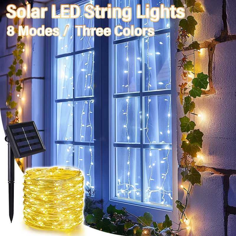 Solar LED Color Light String Flashing Lights Courtyard Garden Festive Christmas Atmosphere Decoration Waterproof Light String W250701