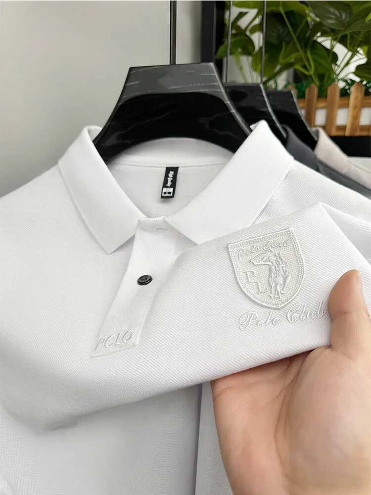 High-end brand short sleeve mens polo shirt summer fashion hot selling embroidery design golf top breathable casual T-shirt Y250707 Y250707
