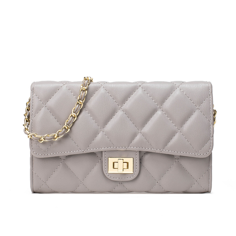 free shipping designer High end versatile diamond grid chain bag, small fragrance style 2025 fashionable large capacity bag, new crossbody bag red