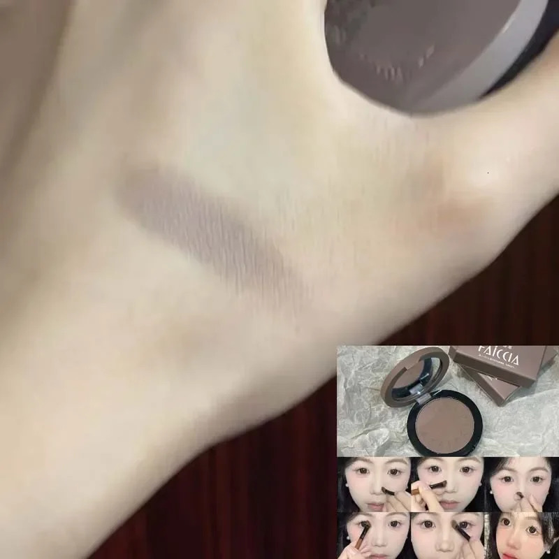 Matte Cement Brown Nose Shadow Facial Contouring Press Powder Monochrome Natural Color Rendering 3D Makeup Contour Palette 250707