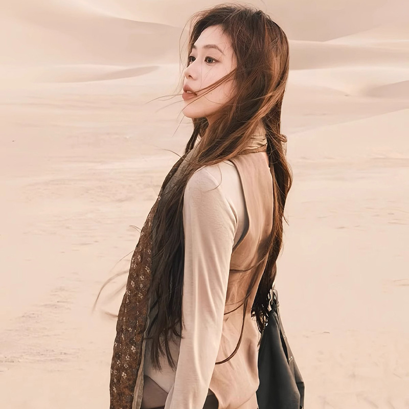K1269 Retro floral cotton and linen scarf for women summer thin Northwest desert wasteland style travel art sunscreen silk scarf shawl