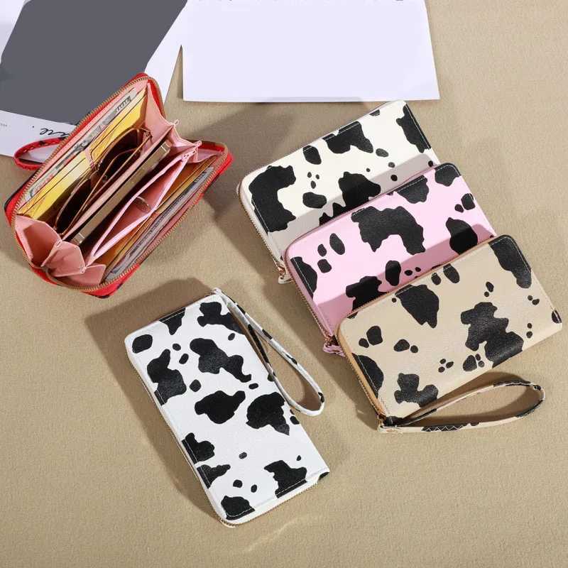 Cow Print LG Wallet Wens Cute Versatile Faux Leather Coin Purse Holder Y250707
