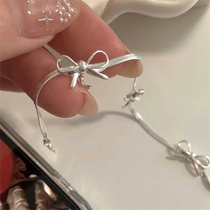 Fashion Sweet Bow Bracelets for Women Girls Sparkling Delicate Ribbon Bowknot Snake Bone Chain Bracelet Party Jewelry Gifts XJ250707