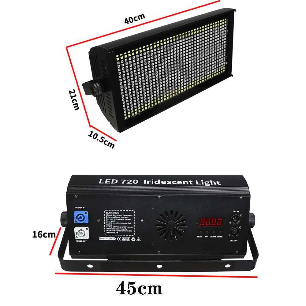 1/4pcs 200W 576RGB+144White LED Strobe Lights DMX Super Bright Uplight DMX512 Dj Disco Wash Bar Party Stage Lighting Effects W250701