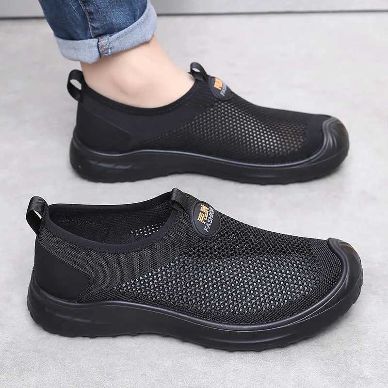 2025 Summer Mens Mesh Shoes Breathable Lightweight Comfortable Mens Cloth Shoes Soft Soled Anti-Slip Mens Shoes Y250707